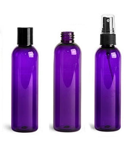 Bottle, Bullet 2oz Purple + Treatment Pump Black Caps (20/410)